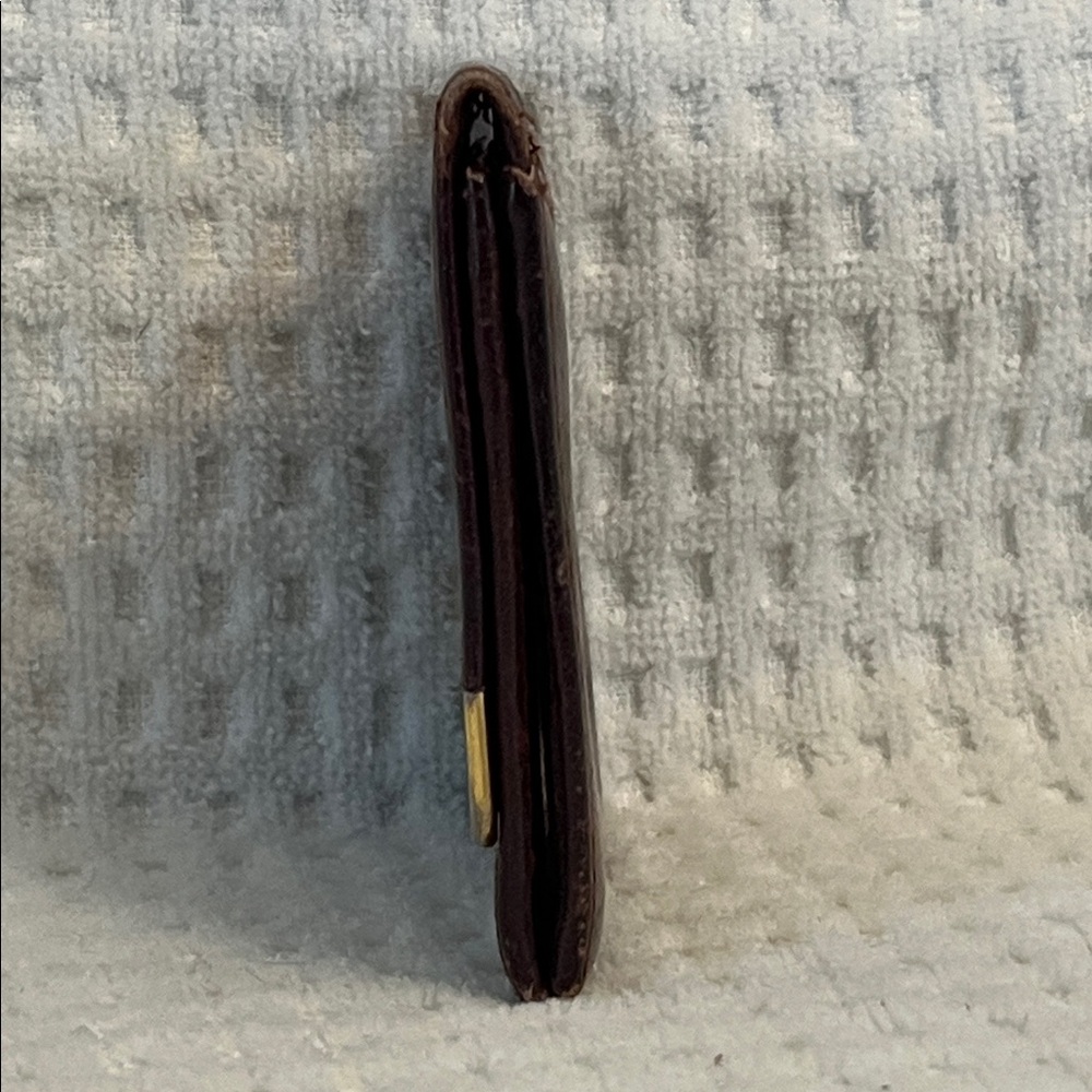 Cartier Dark Brown Leather Wallet with Gold Corners - Picture 4 of 9